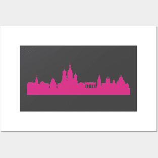 Saint Petersburg skyline pink Posters and Art